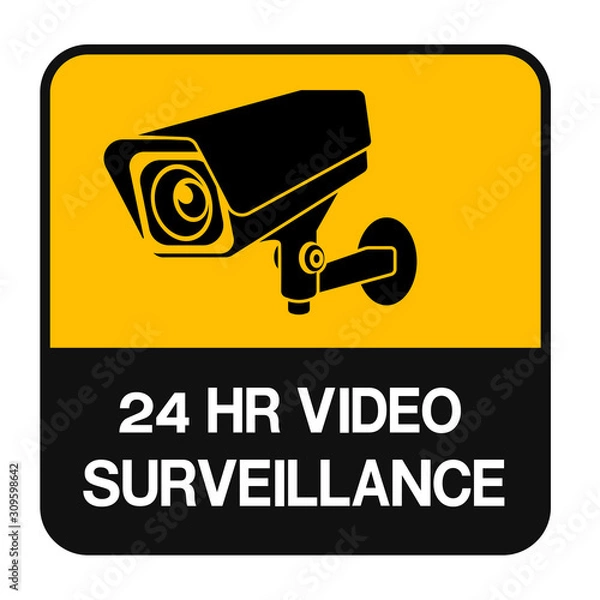 Fototapeta  CCTV Camera Symbol Sign Isolate On White Background Label ,Vector 