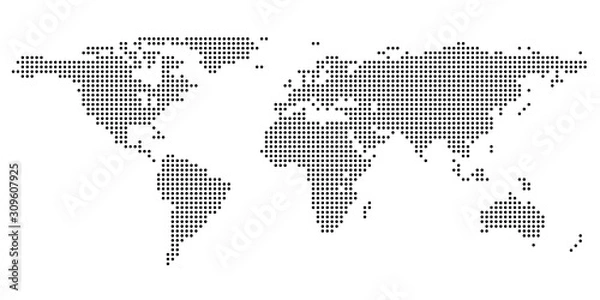 Fototapeta Dotted World Map (high-res)