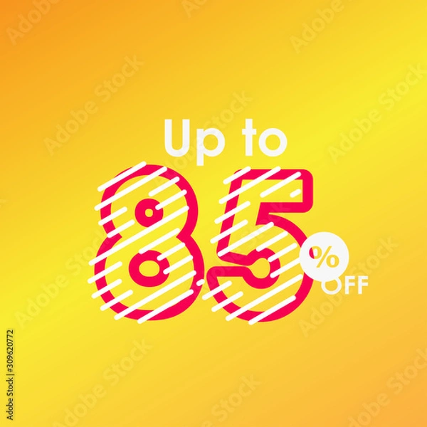 Fototapeta Discount up to 85% off Label Sale Line Logo Vector Template Design Illustration