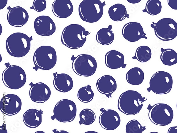 Fototapeta Hand drawn seamless vector pattern background illustration with currants.