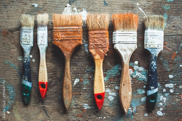 Obraz old wooden brushes