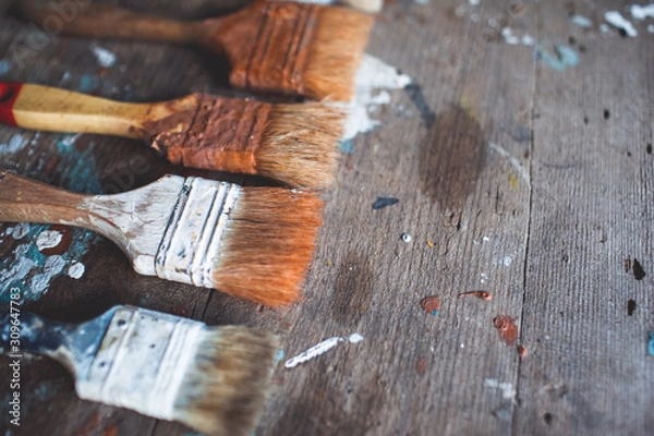 Obraz old wooden brushes