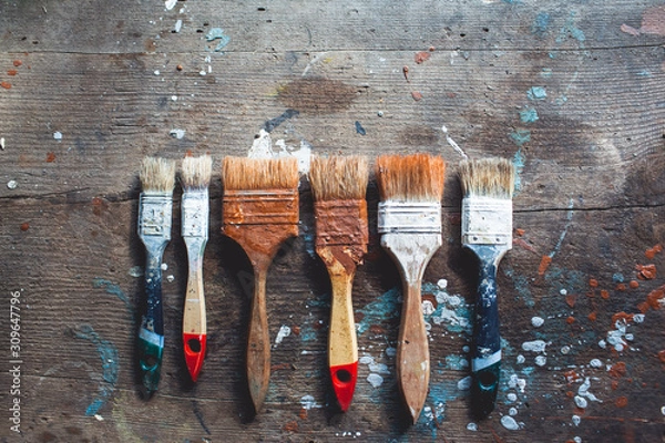 Obraz old wooden brushes