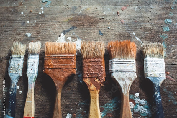 Obraz old wooden brushes