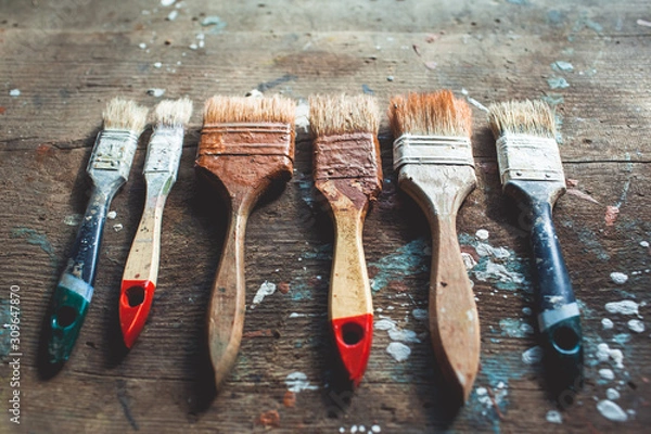 Obraz old wooden brushes