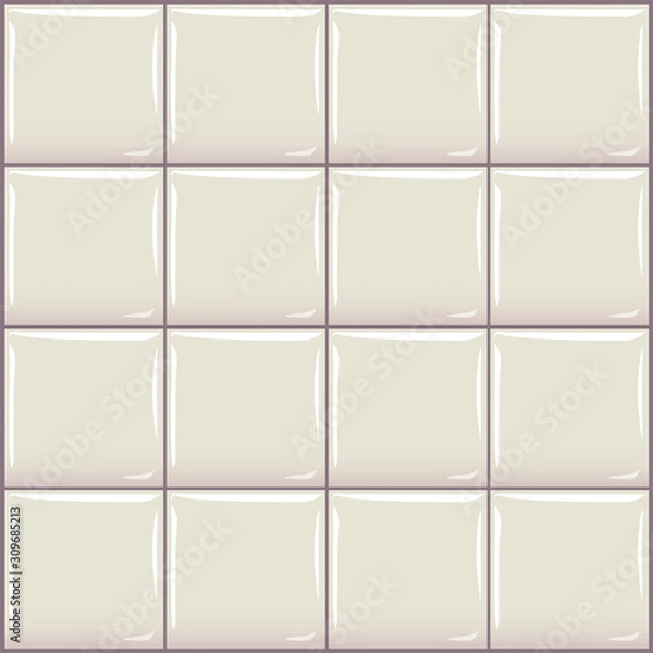 Fototapeta Seamless vector tile. Glossy clear square ceramic mosaics