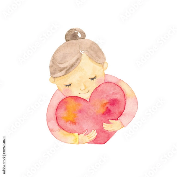 Obraz ハートを抱える女の子