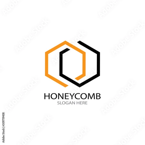 Obraz honeycomb  ilustration logo vector template