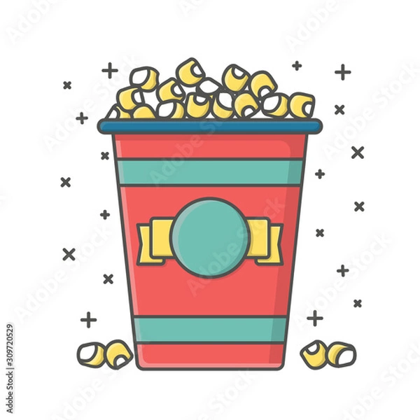 Fototapeta pop corn icon illustration for new year activity