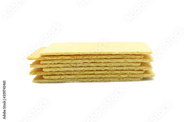 Obraz Cheese shake biscuit isolated on white background.