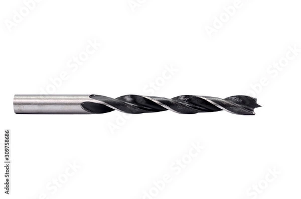 Fototapeta Wood drilling bits, brad point bits isolated on white background.