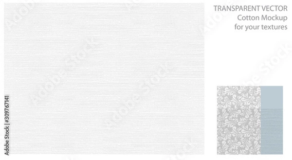 Obraz  Light pattern with cotton or linen texture. Vector background for your design with transparent shadows.