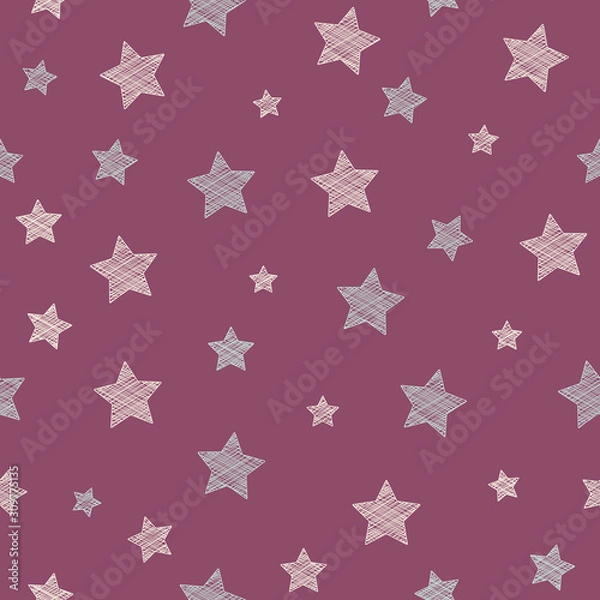 Fototapeta Design of a wrapping paper with stars. Vector.