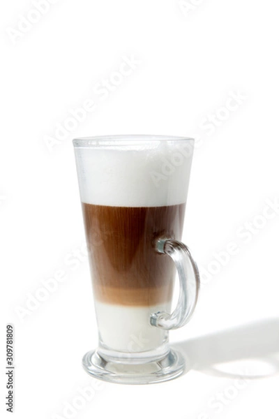 Fototapeta a glass of latte macchiato coffee