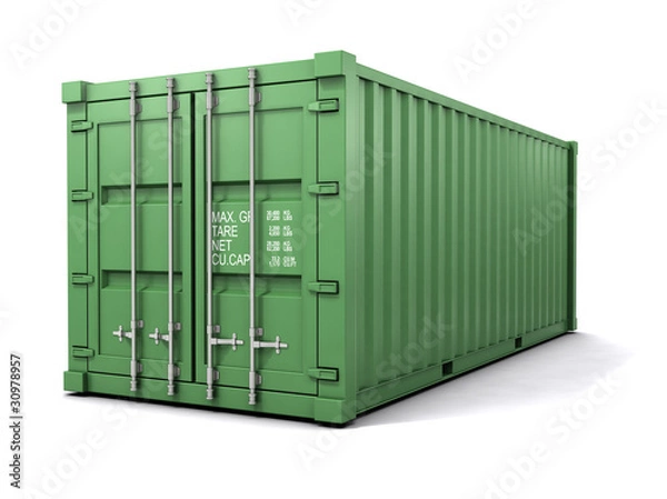 Fototapeta 3d Green shipping container