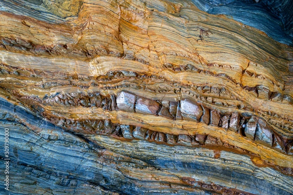 Obraz Playa del Silencio - Asturias, Spain - details of a beautiful rock structure.