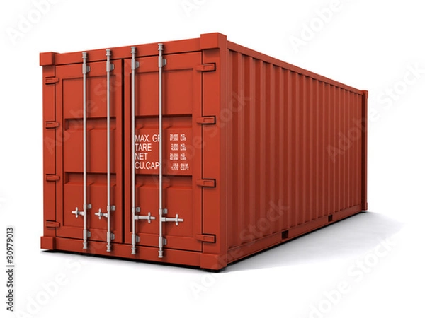 Obraz 3d Red cargo container