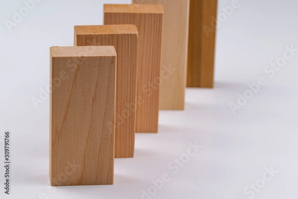 Obraz Wooden blocks in a row
