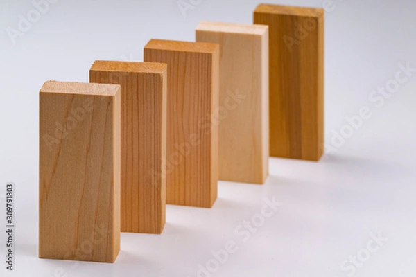 Obraz Wooden blocks in a row