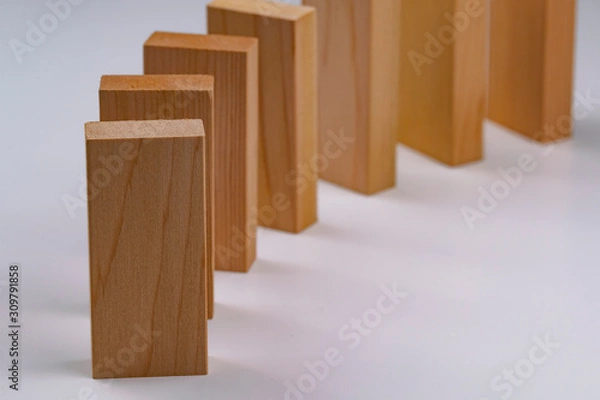Obraz Wooden blocks in a row
