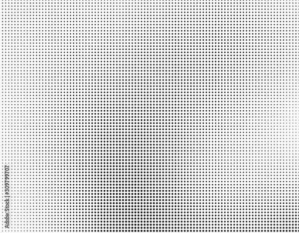 Fototapeta Abstract monochrome half-tone. Black and white print pattern
