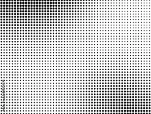 Fototapeta Abstract monochrome half-tone. Black and white print pattern