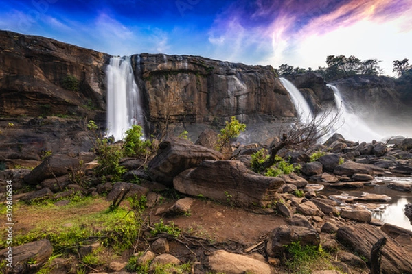 Obraz Athirappilly water Falls, is the beautiful and largest waterfall in Kerala state India.