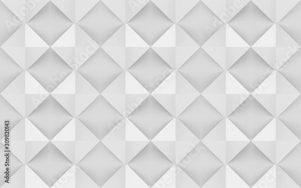 Fototapeta 3d rendering. seamless modern light gray square grid pattern wall background.