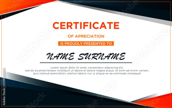Fototapeta Vector certificate template.