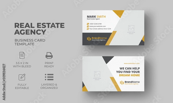 Fototapeta Szablon wizytówki | Wizytówka nieruchomości