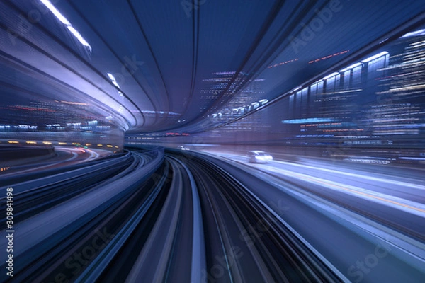 Obraz abstract motion blurred long exposure train