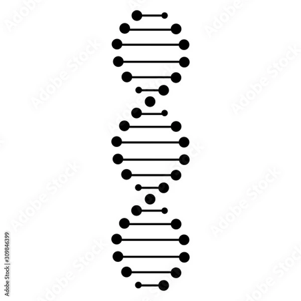 Fototapeta DNA helix chalk icon. Deoxyribonucleic, nucleic acid structure. Chromosome. Molecular biology.