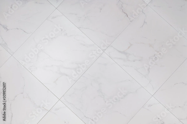 Fototapeta Ceramic tile with marble texture. Diagonal layout of tiles.