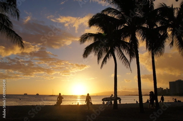 Fototapeta Hawaii sunset on the beach