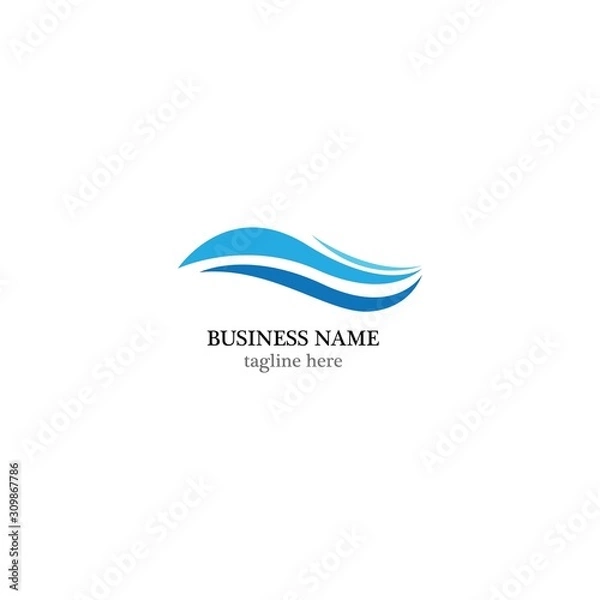 Fototapeta wave logo template vector icon design