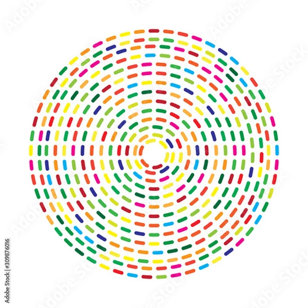 Obraz Colorful dashed random circles abstract background
