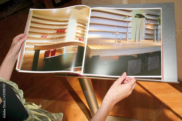 Obraz reading one design related magazine
