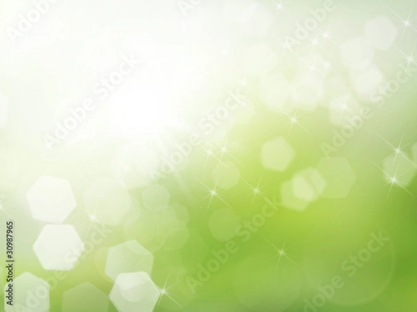 Fototapeta Bokeh green blur with sparks