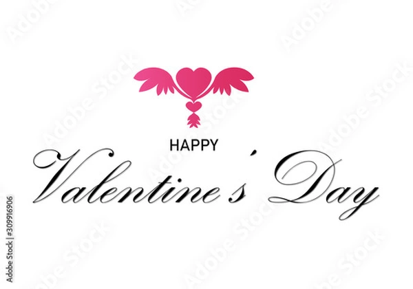 Fototapeta valentines day greetings, heart shape frame, vector illustration of a couple in love.happy valentines day