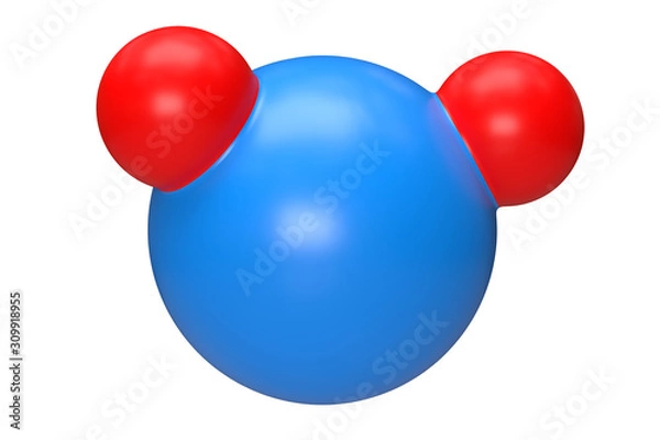 Fototapeta water molecule 3d rendering illustration isolated on white background