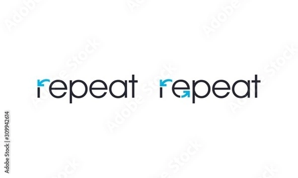 Fototapeta Repeat word for logo design concept editable