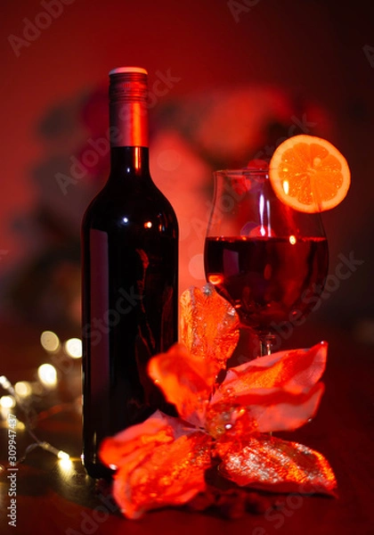 Fototapeta silvester weinflasche 