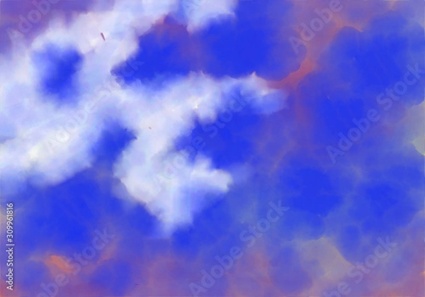 Obraz sky with clouds and sun