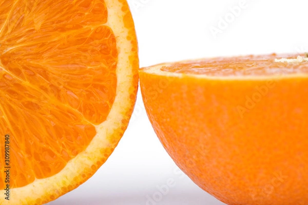 Obraz Fresh orange isolated on white background.