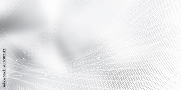 Fototapeta Gray halftone pattern with white line motion backdrop wallpaper. Clean Grey geometric background.