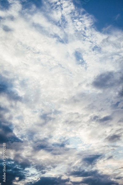 Obraz blue sky with white clouds