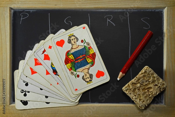 Obraz Karty Jass i tablica