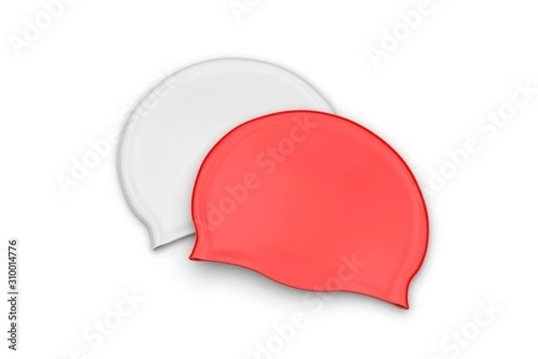Fototapeta Blank swim cap for branding and mock up, 3d render illustration.