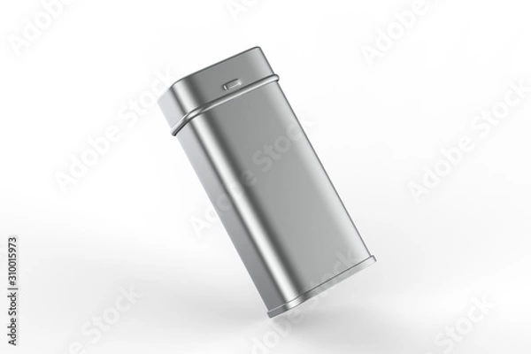 Fototapeta Blank mint tin container for branding and design. 3d render illustration.