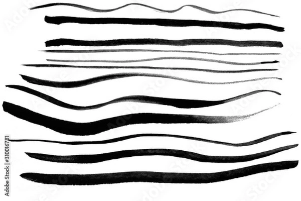 Fototapeta Abstract black ink texture Japan style on a white background.